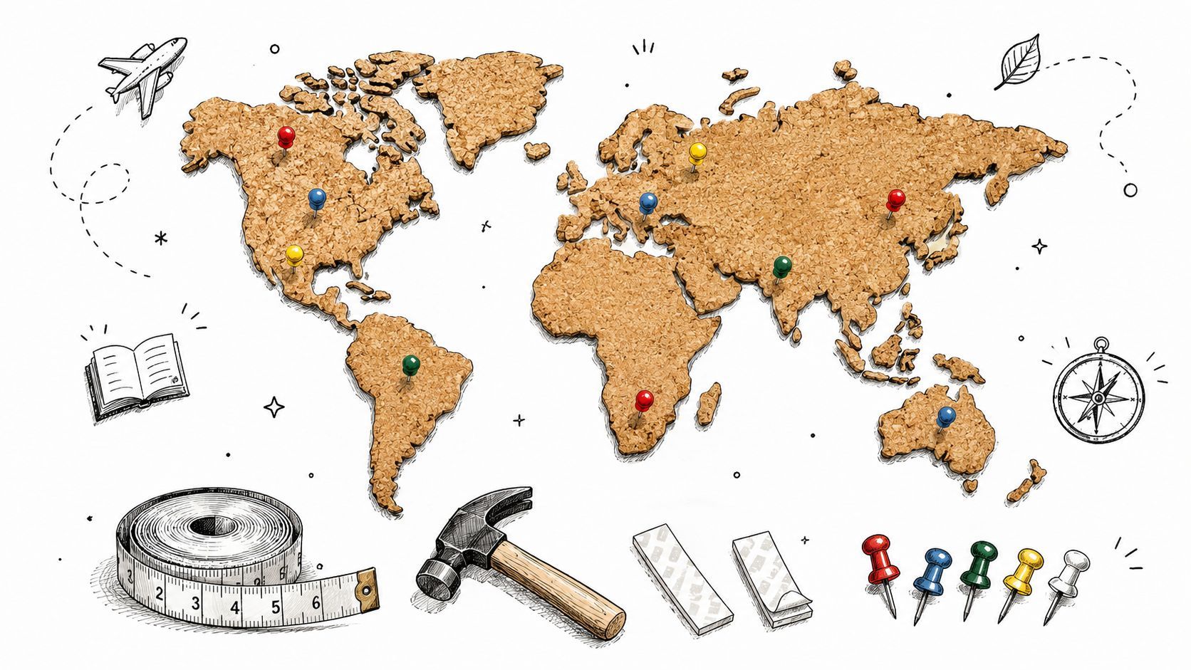 Cork World Map Guide: Materials, Mounting, and Creative Uses