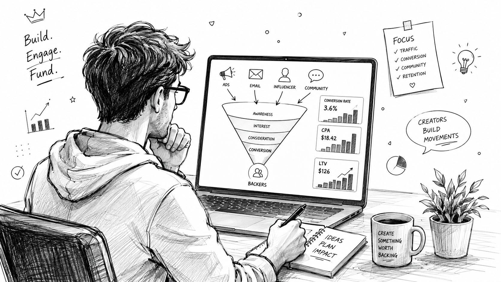 Traffic Source Analysis for Crowdfunding Creators